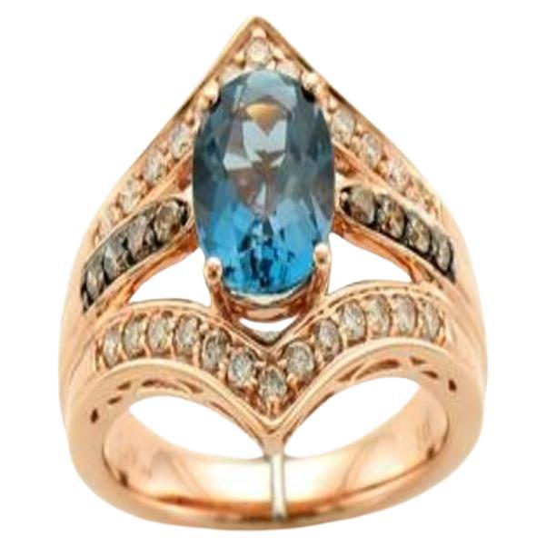 Le Vian Ring Featuring Deep Sea Blue Topaz Chocolate Diamonds, Nude Diamonds For Sale