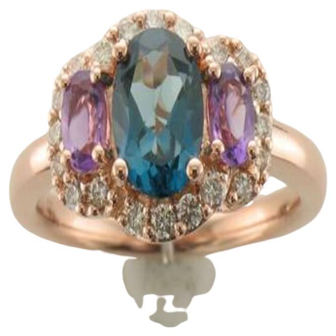 Le Vian Ring Featuring Deep Sea Blue Topaz, Grape Amethyst Nude Diamonds For Sale