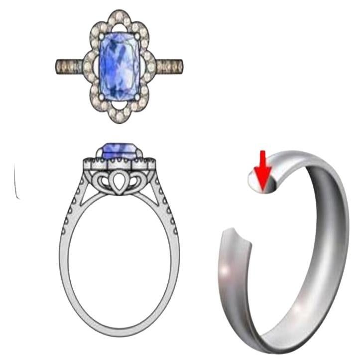 Le Vian Ring mit tiefseeblauem Topas und nudefarbenen Diamanten, schokoladenbraunen Diamanten