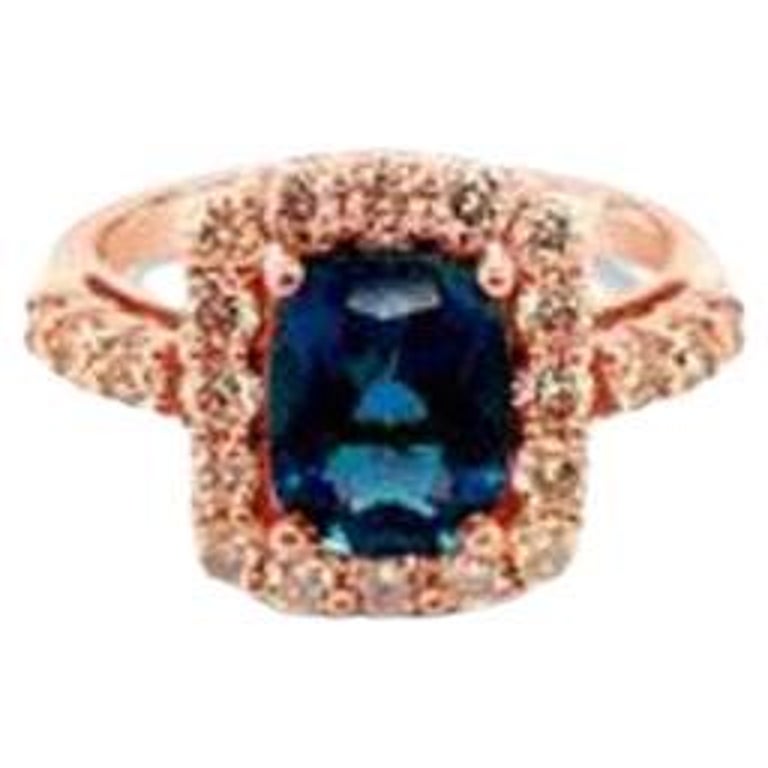 Le Vian Ring featuring Deep Sea Blue Topaz Nude Diamonds set For Sale