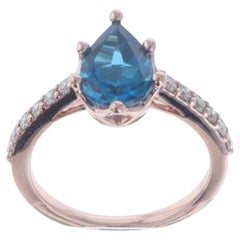 Le Vian Ring featuring Deep Sea Blue Topaz Nude Diamonds set in 14K 