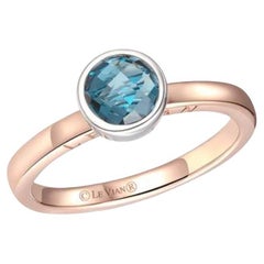 Le Vian Ring Featuring Deep Sea Blue Topaz Set in 14K Two Tone Gold