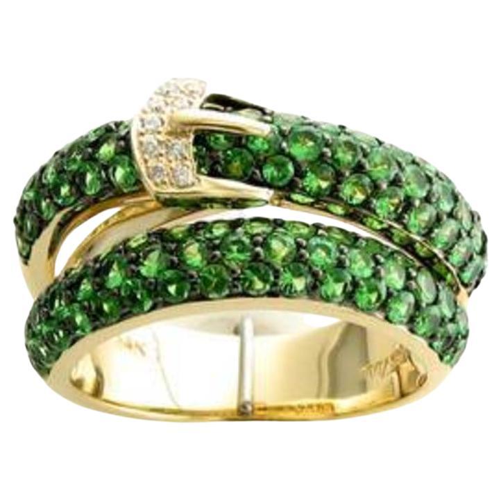 Le Vian Ring Featuring Forest Green Tsavorite Vanilla Diamonds Set For Sale