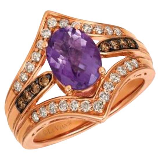 Le Vian Ring Featuring Grape Amethyst Chocolate Diamonds, Nude Diamonds Set For Sale