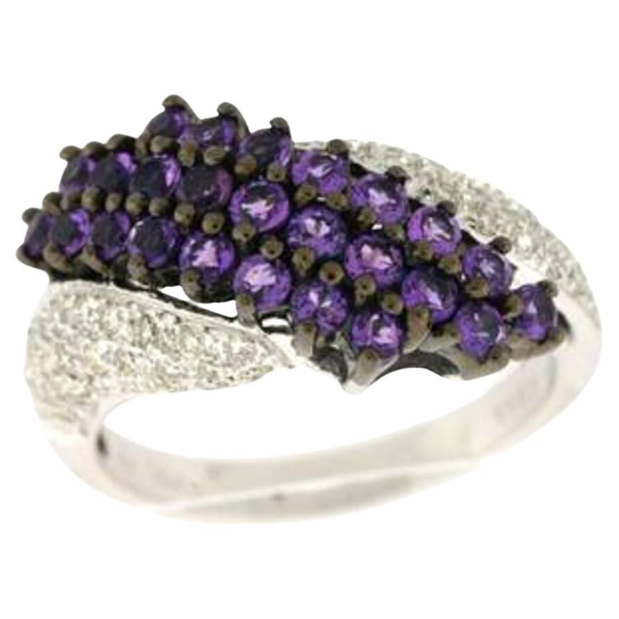 Le Vian Ring Featuring Grape Amethyst Set in 18k Vanilla Gold For Sale