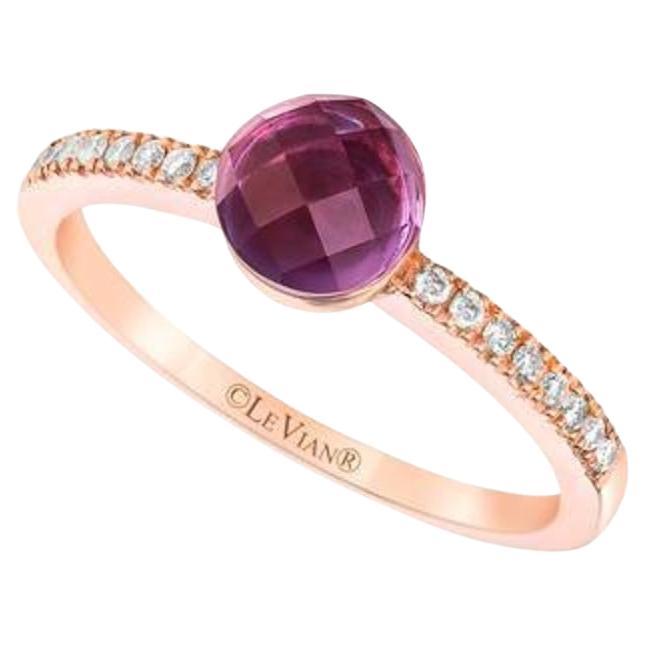 Le Vian Ring Featuring Grape Amethyst Vanilla Diamonds Set in 14K Strawberry