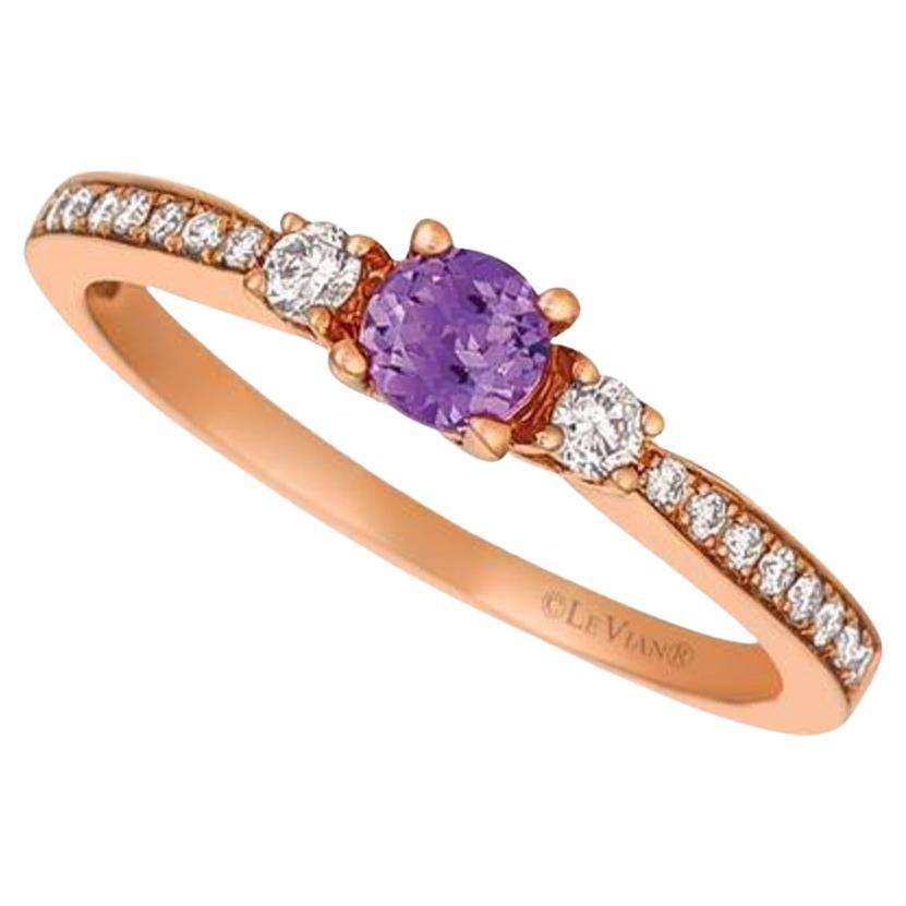 Le Vian Ring Featuring Grape Amethyst Vanilla Diamonds Set in 14K Strawberry For Sale