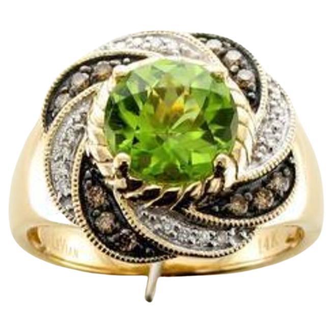 Le Vian Ring Featuring Green Apple Peridot Chocolate Diamonds For Sale