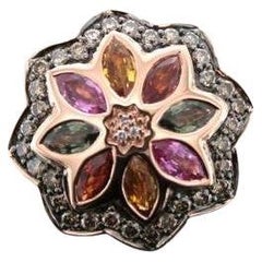 Le Vian Ring Featuring Green Sapphire, Yellow Sapphire, Bubble Gum