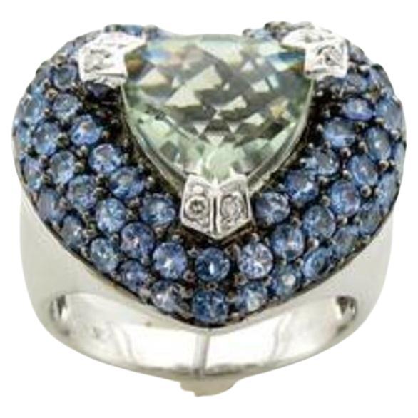 Le Vian Ring Featuring Mint Julep Quartz, Raspberry Rhodolite, Vanilla