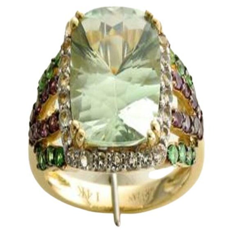 Le Vian Ring Featuring Mint Julep Quartz, Raspberry Rhodolite, Vanilla
