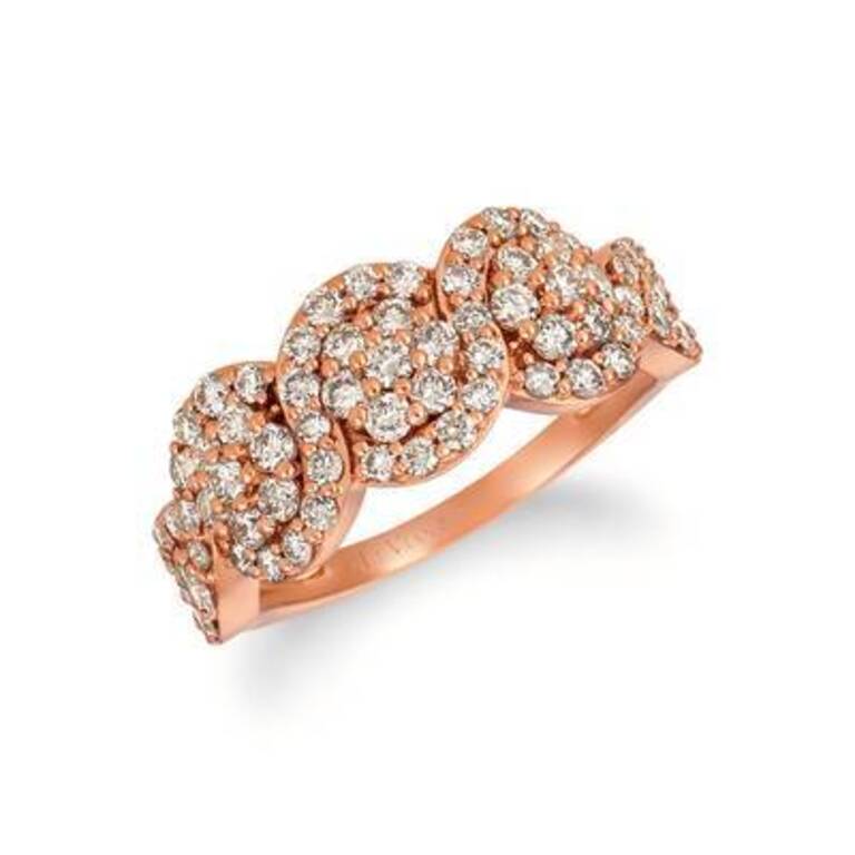 Le Vian Ring Featuring Nude Diamonds Set in 14k Strawberry Gold For Sale