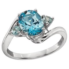 Le Vian Ring Featuring Ocean Blue Topaz, Blueberry Zircon Set in SLV