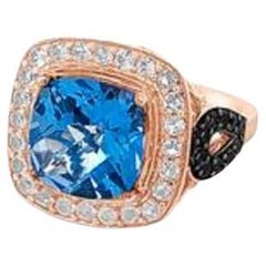 Anello Le Vian con Topazio blu oceano, Topazio vaniglia e Quarzo cioccolato incastonati