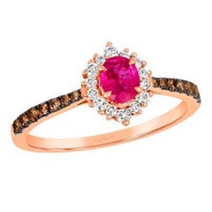 Le Vian Ring mit Passion-Rubin- Schokoladen-Diamanten und nudefarbenen Diamanten
