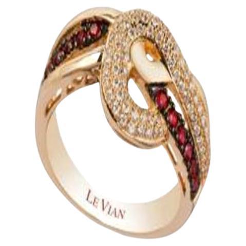 Le Vian Ring Featuring Passion Ruby Vanilla Diamonds Set in 14k Honey Gold For Sale
