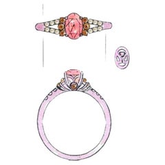 Le Vian-Ring mit pfirsichfarbenem Morganit und schokoladenbraunen Diamanten