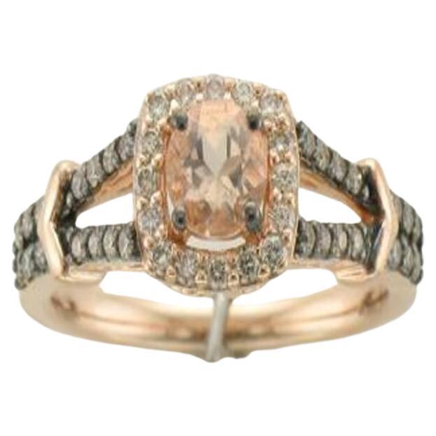 Le Vian Ring mit pfirsichfarbenem Morganit, nudefarbenen Diamanten und schokoladenbraunen Diamanten
