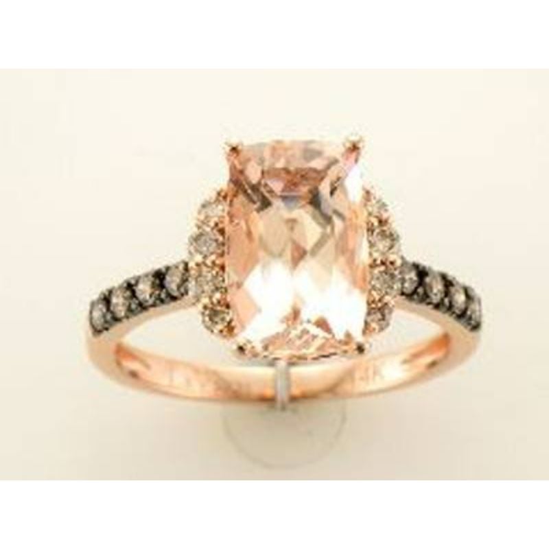 Le Vian Ring Featuring Peach Morganite Nude Diamonds, Chocolate Diamonds For Sale
