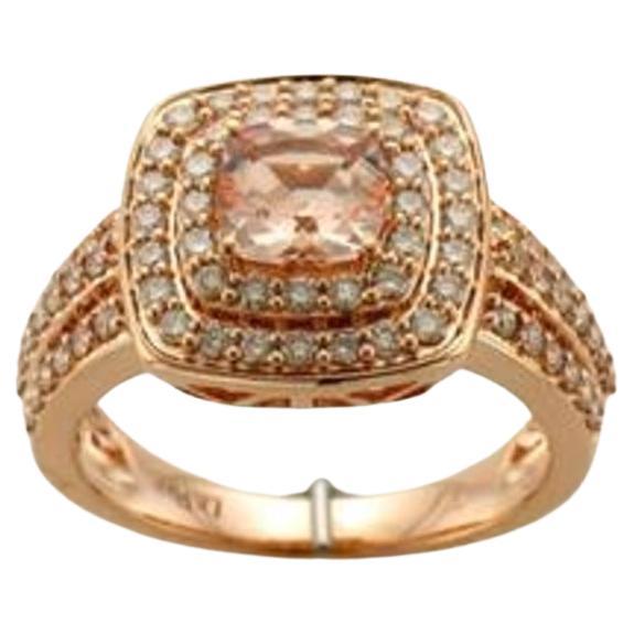 Le Vian Ring Featuring Peach Morganite Nude Diamonds Set in 14K Strawberry For Sale