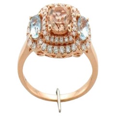 Le Vian Ring Featuring Peach Morganite, Sea Blue Aquamarine Vanilla Diamonds