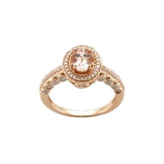 Bague Le Vian ornée d'une Morganite Vanilla de couleur pêche et de diamants en or 14 carats