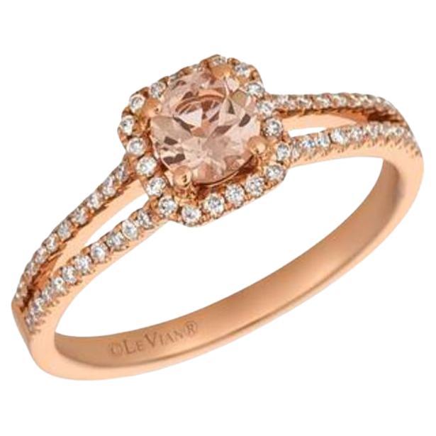 Le Vian Ring Featuring Peach Morganite Vanilla Diamonds Set in 14k Strawberry For Sale