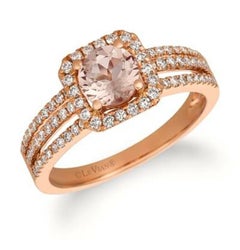 Le Vian Ring Featuring Peach Morganite Vanilla Diamonds Set in 14K Strawberry