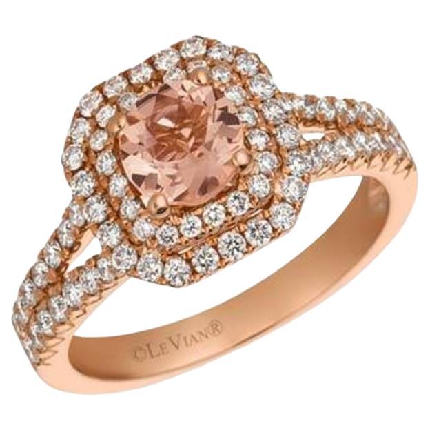Le Vian Ring Featuring Peach Morganite Vanilla Diamonds Set in 14K Strawberry For Sale