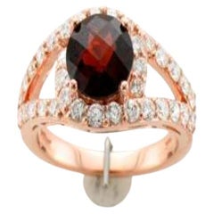 Le Vian Ring Featuring Pomegranate Garnet Vanilla Diamonds Set in 14K
