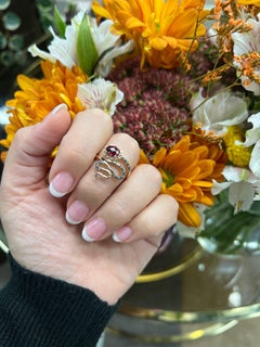 Le Vian Ring Featuring Raspberry Rhodolite Chocolate Diamonds, Nude Diamonds
