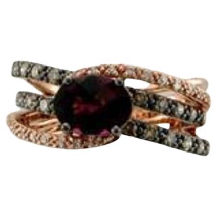 Le Vian Ring Featuring Raspberry Rhodolite Chocolate Diamonds For Sale