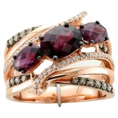 Used Le Vian Ring Featuring Raspberry Rhodolite Chocolate Diamonds