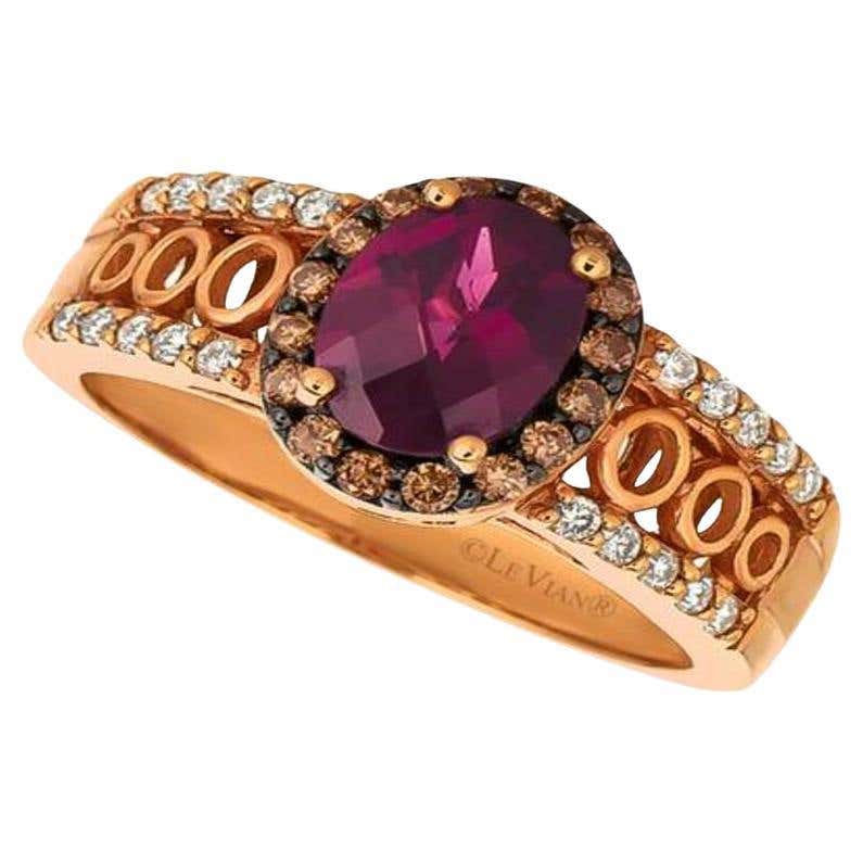 Le Vian Ring Featuring Raspberry Rhodolite Chocolate Diamonds, Vanilla ...