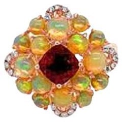 Le Vian Ring mit Himbeer Rhodolith, neolithischem Opal und Vanilla-Diamanten