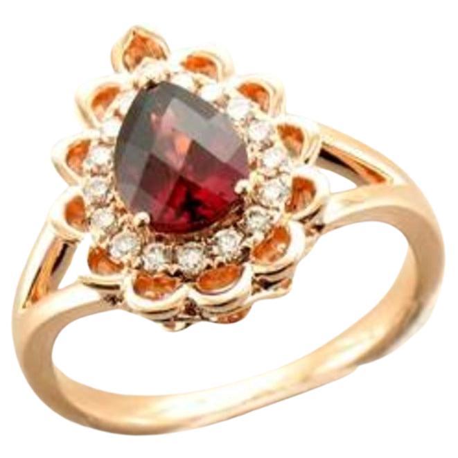 Le Vian Ring mit Himbeerholz-Ring und nudefarbenen Rhodolith-Diamanten in 14K