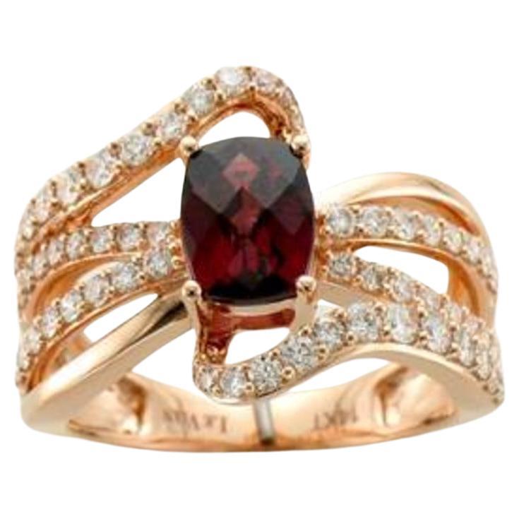 Le Vian Ring Featuring Raspberry Rhodolite Vanilla Diamonds Set in 14K