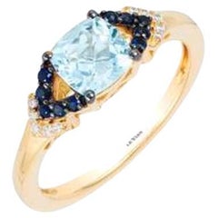 Le Vian Ring featuring Sea Blue Aquamarine, Blueberry Sapphire Vanilla