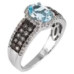 Le Vian Ring Featuring Sea Blue Aquamarine Chocolate Diamonds