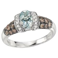 Le Vian Ring Featuring Sea Blue Aquamarine Chocolate Diamonds, Vanilla Diamonds