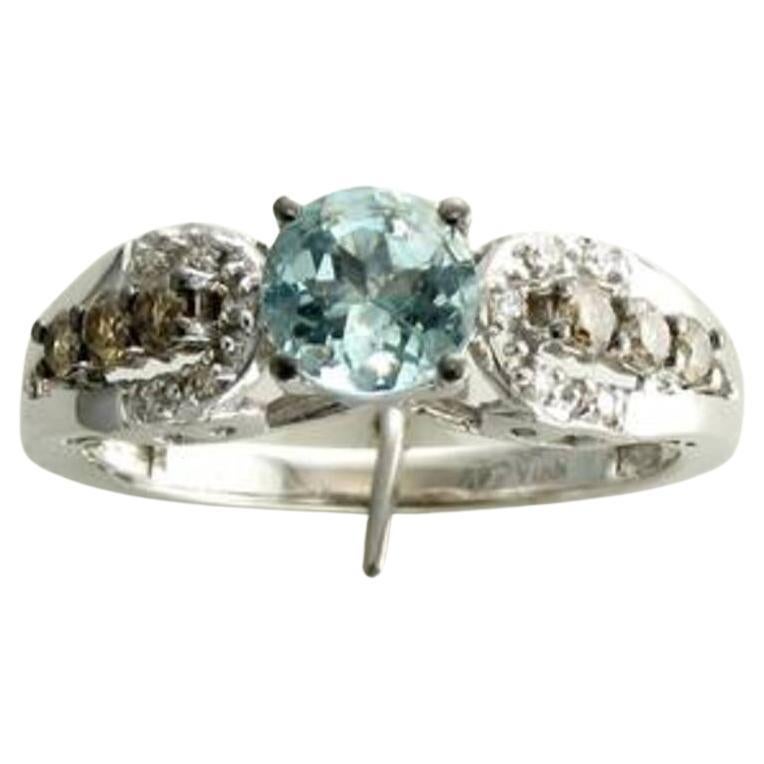 Le Vian Ring Featuring Sea Blue Aquamarine Chocolate Diamonds, Vanilla Diamonds For Sale