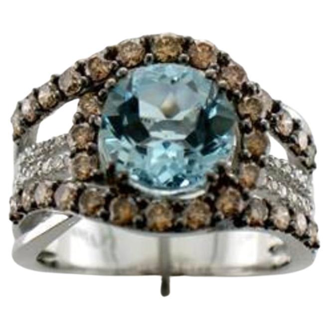 Le Vian Ring Featuring Sea Blue Aquamarine Chocolate Diamonds, Vanilla For Sale