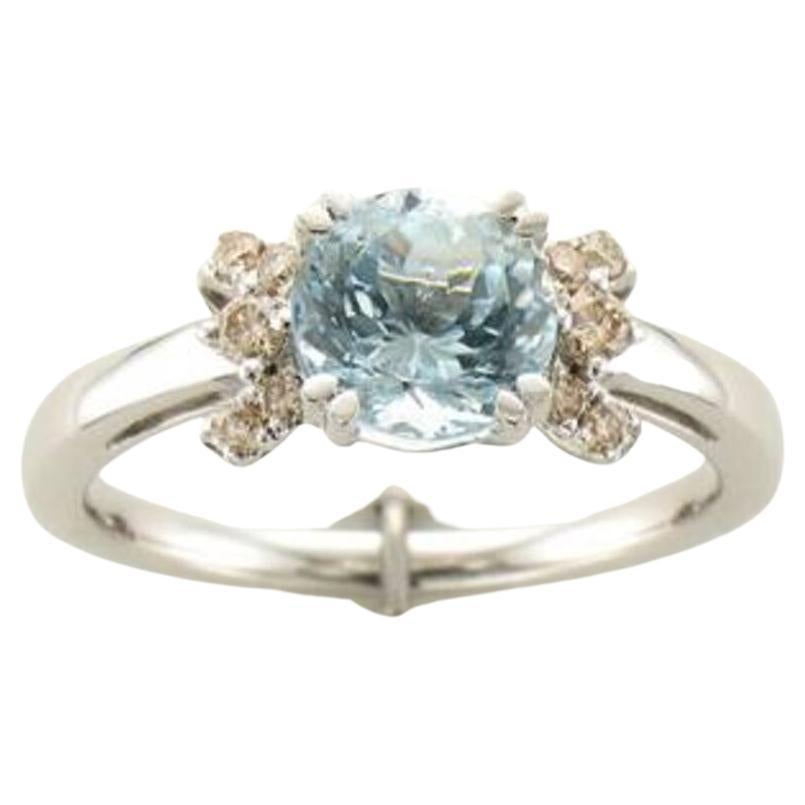 Le Vian Ring Featuring Sea Blue Aquamarine Nude Diamonds Set For Sale