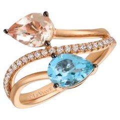 Le Vian Ring Featuring Sea Blue Aquamarine, Peach Morganite Vanilla Diamonds
