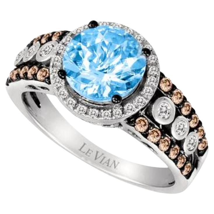 Le Vian Ring featuring Sea Blue Aquamarine Vanilla Diamonds For Sale
