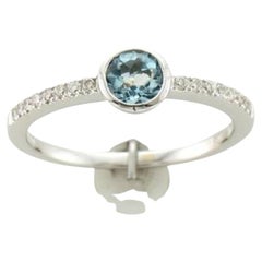 Le Vian Ring mit Meeresblauem Aquamarin und Vanilla-Diamanten in 14 Karat