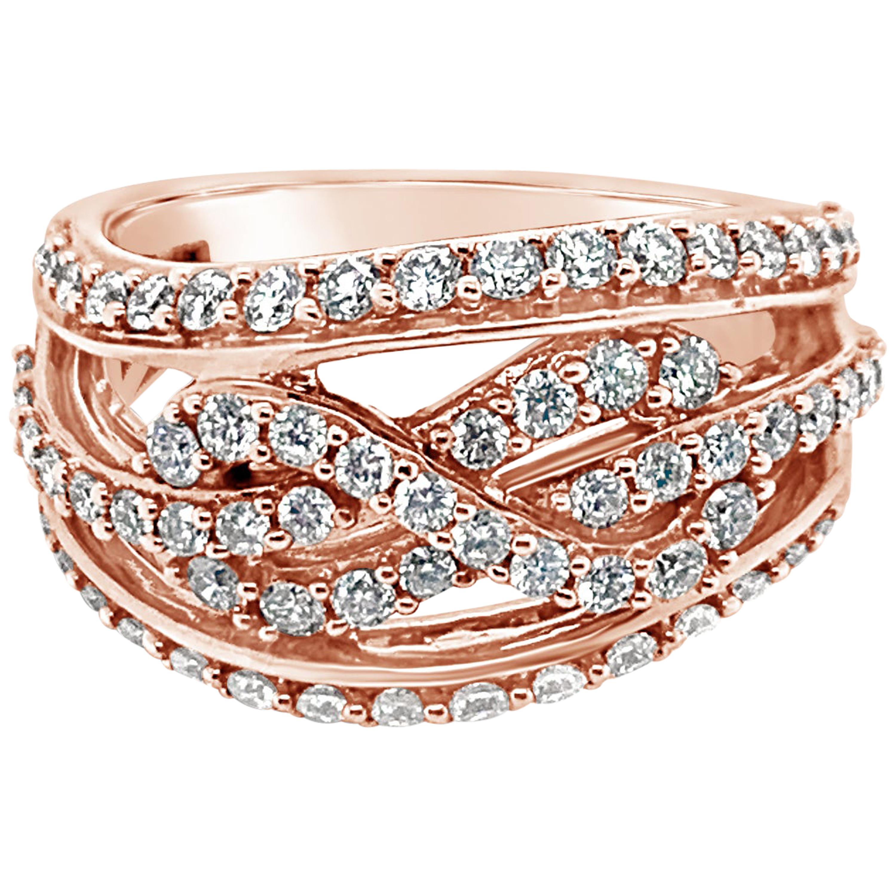 Le Vian Ring Featuring Vanilla Diamonds, 14 Karat Strawberry Gold