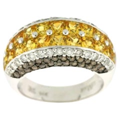 Ring von Le Vian mit gelben Saphiren, schokoladenbraunen Diamanten und Vanilla-Diamanten besetzt