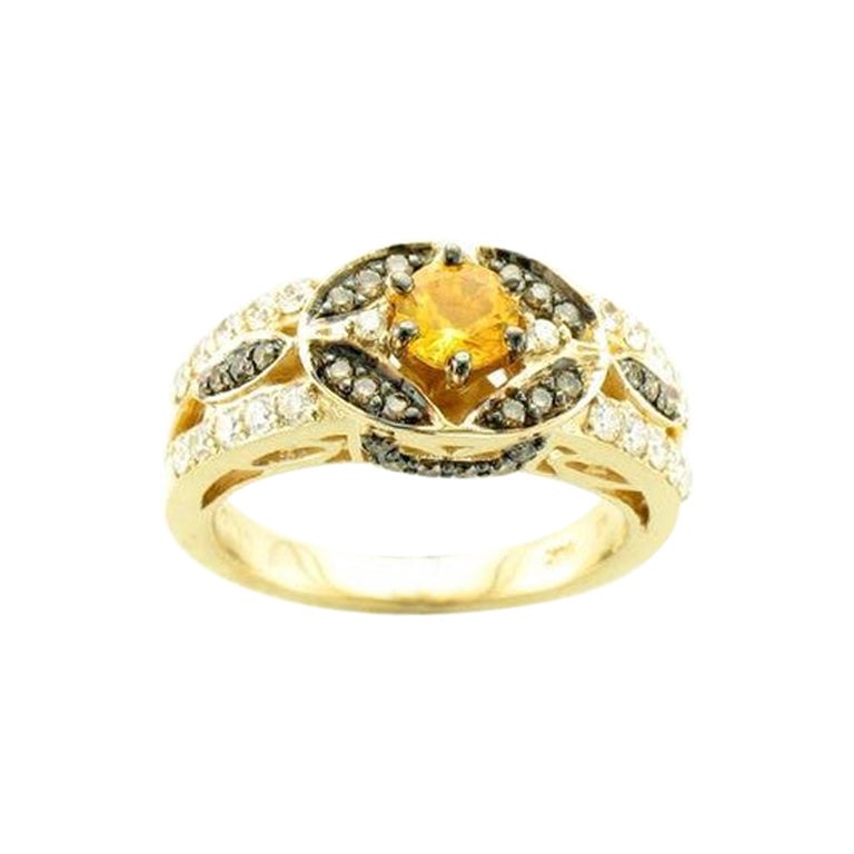 Le Vian Ring mit gelben Saphiren und Vanilla-Diamanten, schokoladenbraunen Diamanten