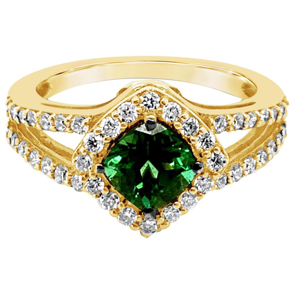 Le Vian Ring, Hunters Green Tourmaline Vanilla Diamonds, 14 Karat Green Gold